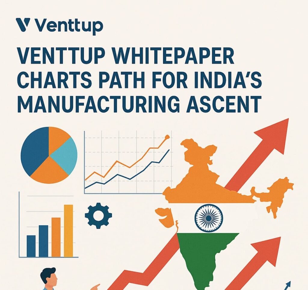 Venttup Whitepaper Charts Path for India's Manufacturing Ascent. Venttup Whitepaper Charts Path for India's Manufacturing Ascent.Image Credit - ChatGPT