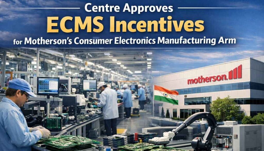 Centre Approves ECMS Incentives for Motherson’s Consumer Electronics Manufacturing Arm.