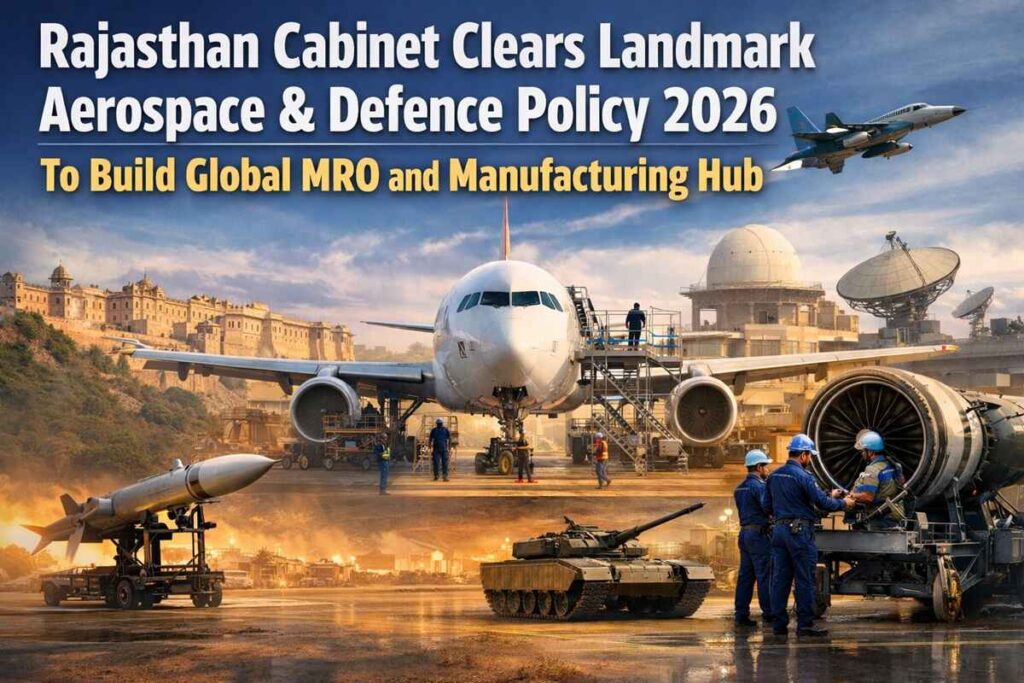 Rajasthan Cabinet Clears Landmark Aerospace & Defence Policy 2026 to Build Global MRO and Manufacturing Hub. Rajasthan Cabinet Clears Landmark Aerospace & Defence Policy 2026 to Build Global MRO and Manufacturing Hub.