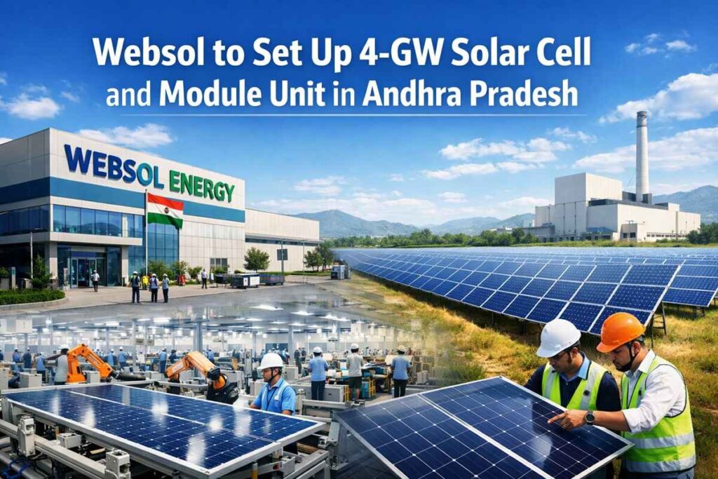 Websol to Set Up 4-GW Solar Cell and Module Unit in Andhra Pradesh.
