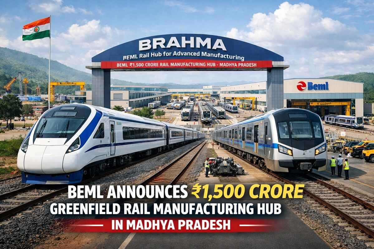 BEML Announces ₹1,500 Crore Greenfield Rail Manufacturing Hub in Madhya Pradesh.