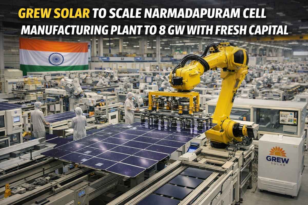 GREW Solar to Scale Narmadapuram Cell Manufacturing Plant to 8 GW with Fresh Capital.