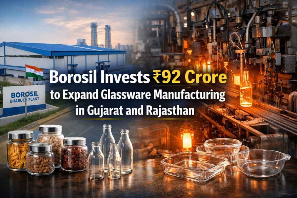 Borosil Invests ₹92 Crore to Expand Glassware Manufacturing in Gujarat and Rajasthan.