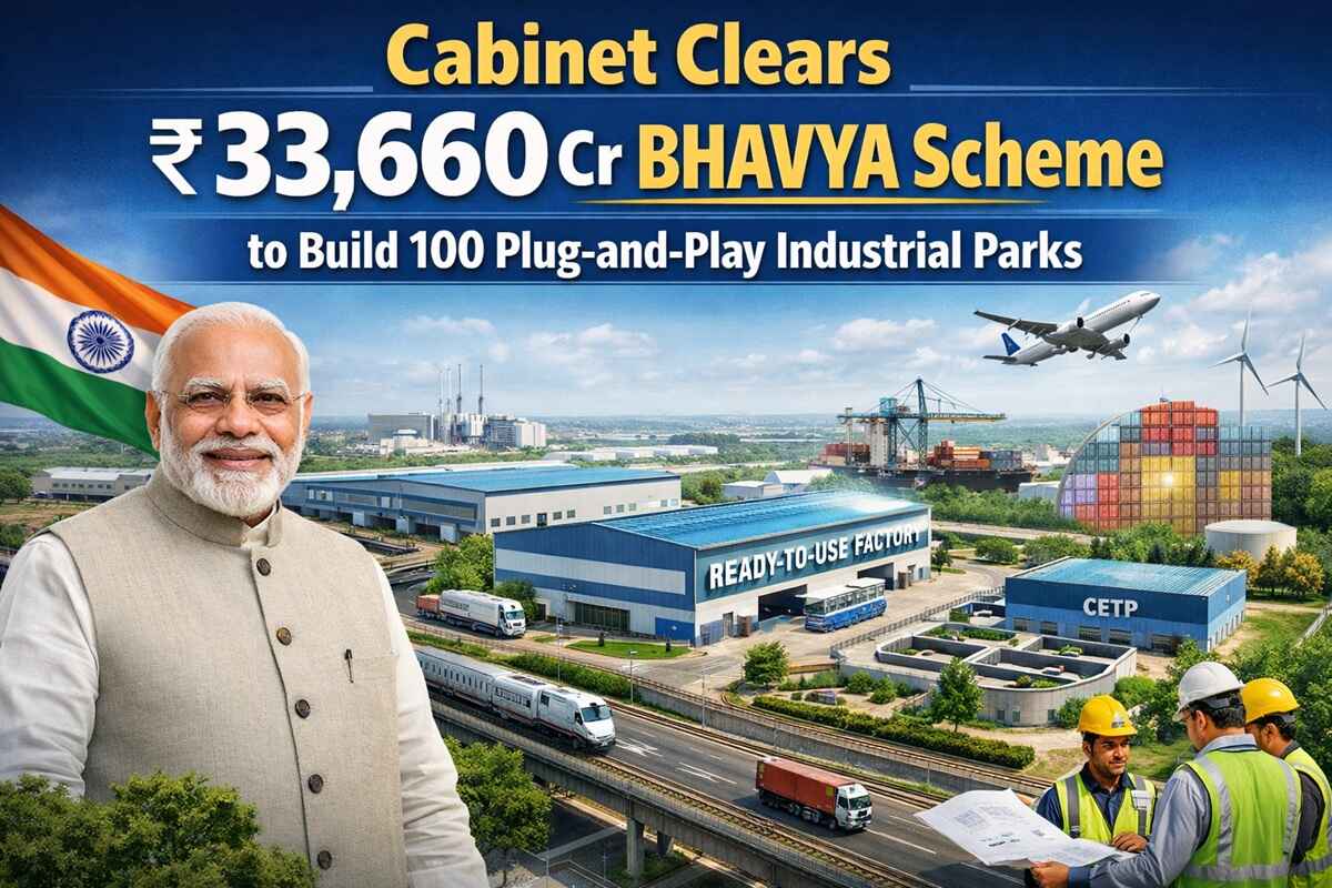 Cabinet Clears ₹33,660 Cr BHAVYA Scheme to Build 100 Plug-and-Play Industrial Parks.