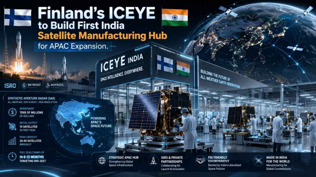 Finland’s ICEYE to Build First India Satellite Manufacturing Hub for APAC Expansion.