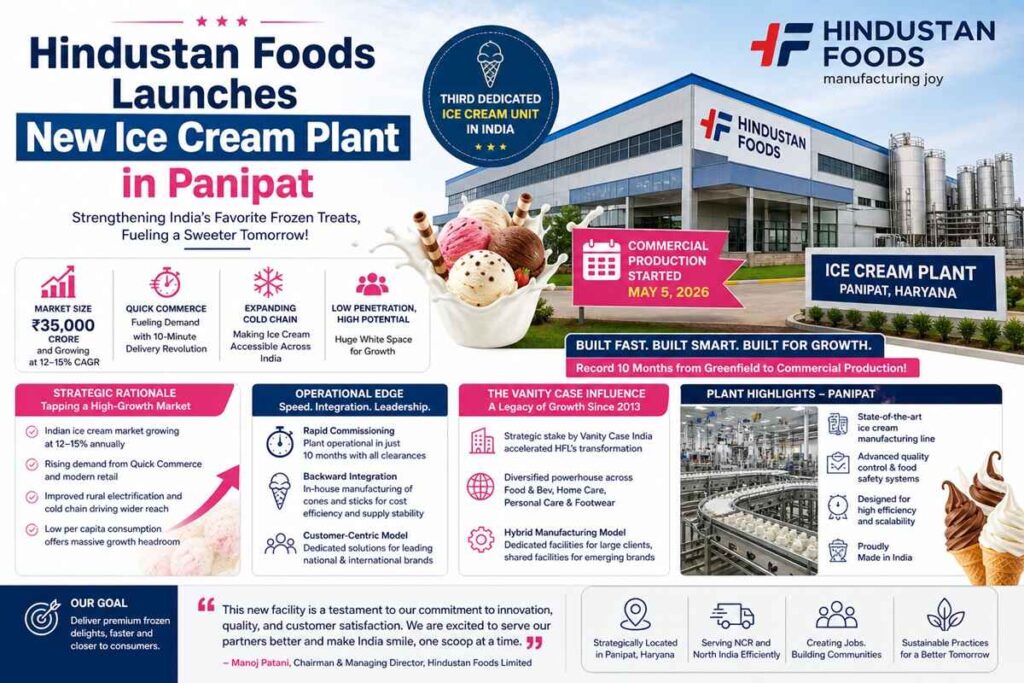 Hindustan Foods Launches New Ice Cream Plant in Panipat.
