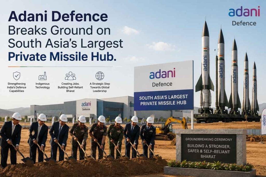 Adani Defence Breaks Ground on South Asia’s Largest Private Missile Hub. Adani Defence Breaks Ground on South Asia’s Largest Private Missile Hub.